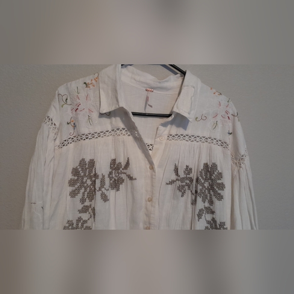 Free People White Floral Embroidered Mini Dress - Picture 10 of 10